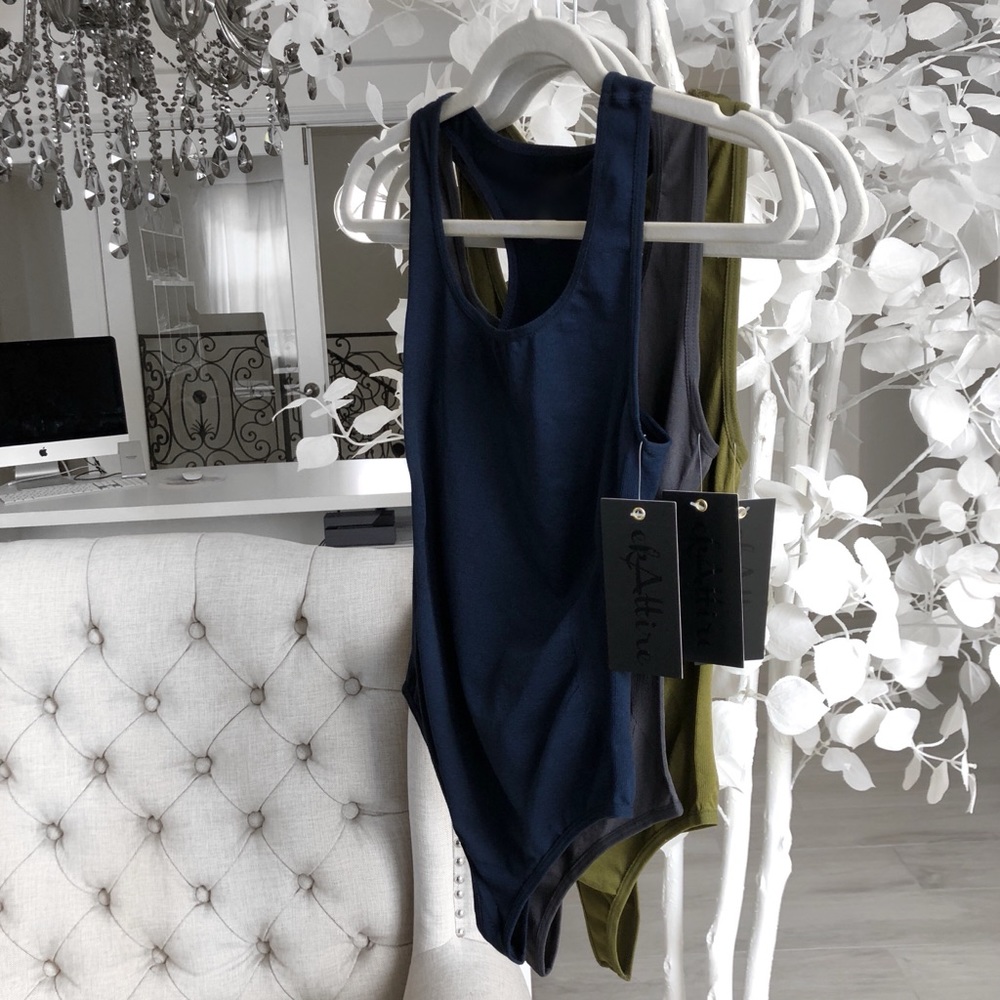 VALUE 3PK in Navy Olive & Charcoal bodysuit